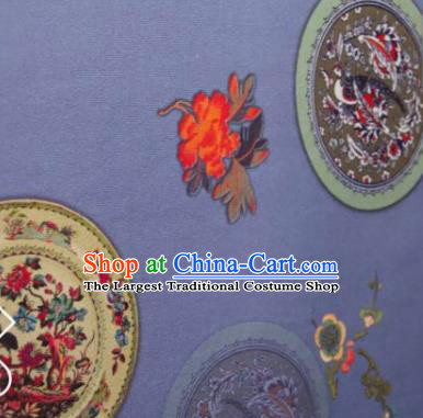 Chinese Traditional Pattern Design Light Purple Silk Fabric Asian China Hanfu Gambiered Guangdong Mulberry Silk Material