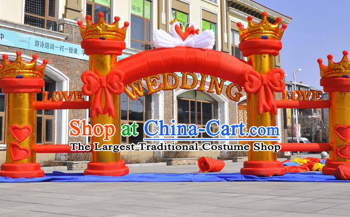 Large Christmas Day New Year Inflatable Models Wedding Red Bowknot Inflatable Arches Archway