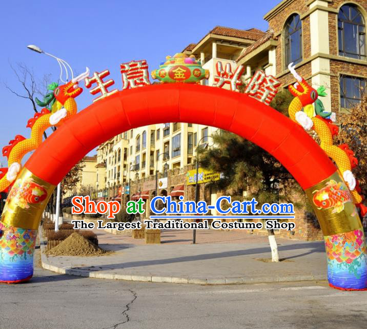 Large Chinese Opening Inflatable Dragon Archway Product Models New Year Inflatable Arches
