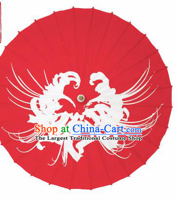 Chinese Traditional Printing Equinox Flower Red Oil Paper Umbrella Artware Paper Umbrella Classical Dance Umbrella Handmade Umbrellas