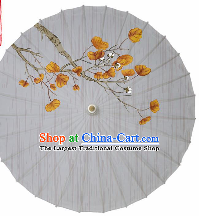 Chinese Traditional Printing Grey Oil Paper Umbrella Artware Paper Umbrella Classical Dance Umbrella Handmade Umbrellas