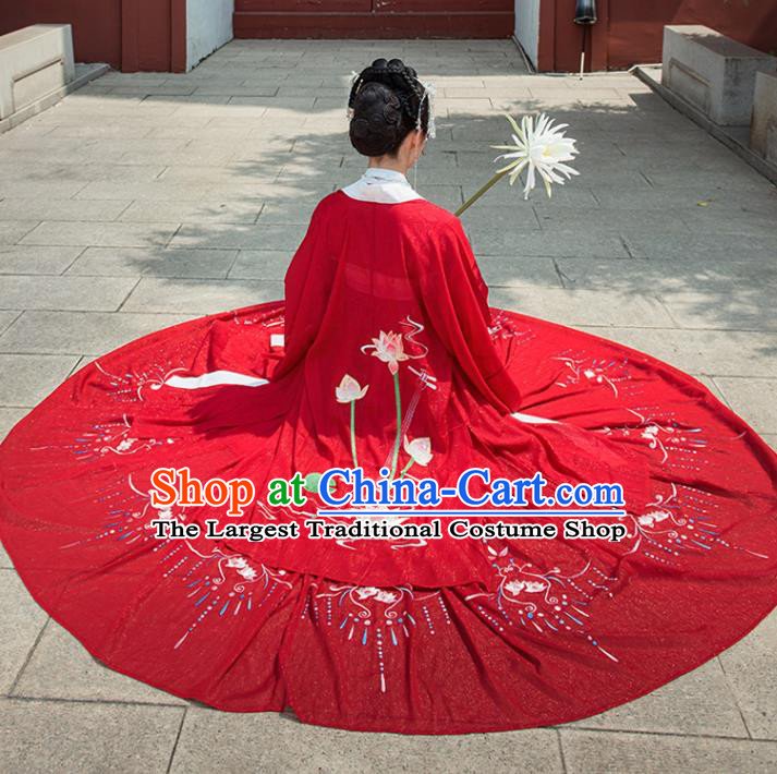 Chinese Drama Ancient Court Princess Red Hanfu Dress Traditional Song Dynasty Palace Lady Costumes for Women