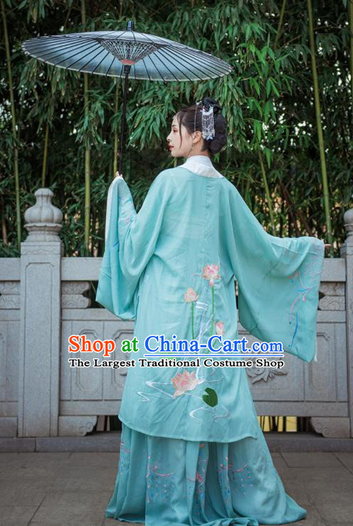 Chinese Drama Ancient Court Princess Blue Hanfu Dress Traditional Song Dynasty Palace Lady Costumes for Women