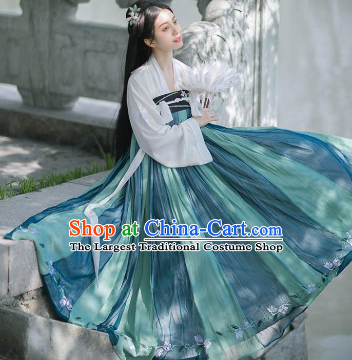 Chinese Ancient Green Hanfu Dress Traditional Tang Dynasty Princess Costumes for Women