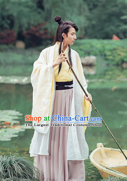 Chinese Traditional Cosplay Swordsman Costumes Ancient Scholar Clothing for Men