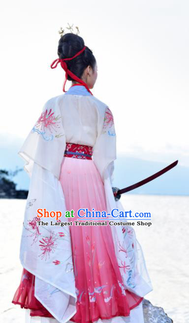Chinese Traditional Jin Dynasty Imperial Consort Costumes Ancient Goddess Hanfu Dress for Women