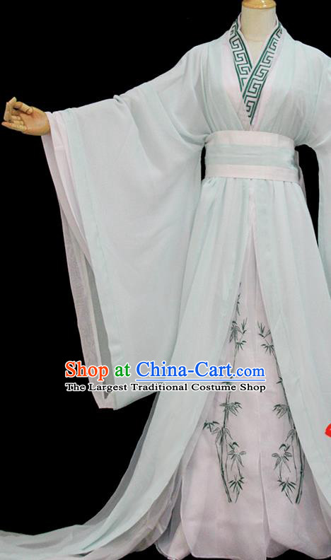 Chinese Traditional Cosplay Taoist Priest Light Green Costumes Ancient Swordsman Clothing for Men
