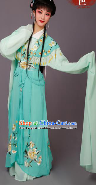 Chinese Traditional Beijing Opera Dan Actress Green Dress Peking Opera Princess Embroidered Costumes for Women