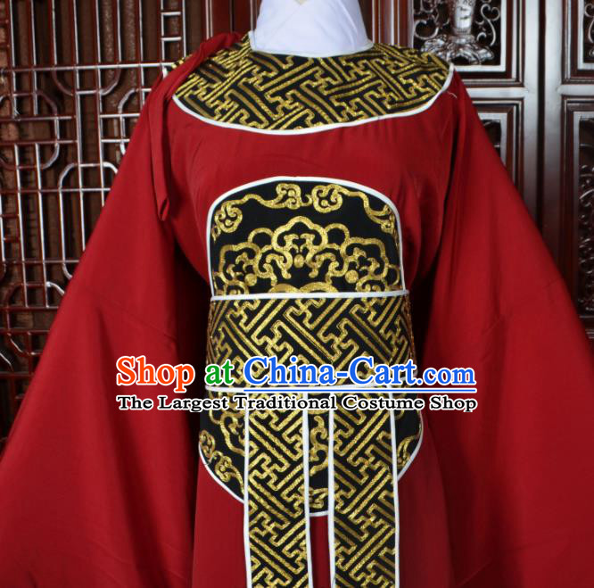 Chinese Traditional Beijing Opera Niche Red Costumes Peking Opera Scholar Clothing for Men