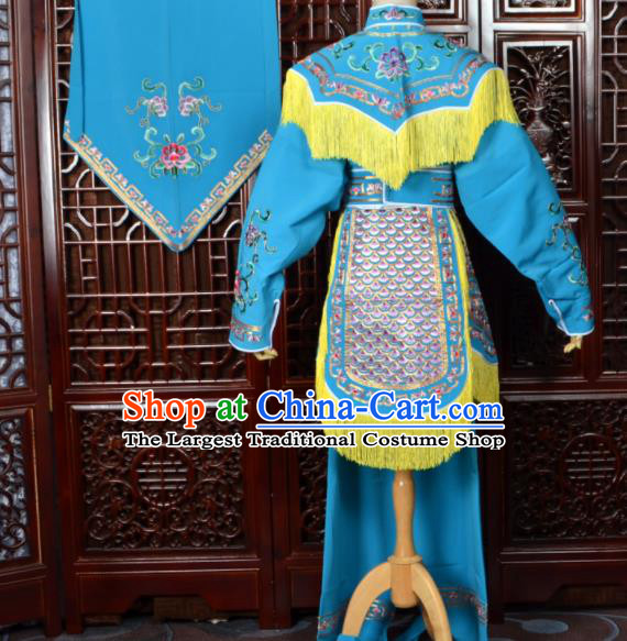 Chinese Traditional Beijing Opera Xiao Dan Blue Dress Peking Opera Maidservants Costumes for Women