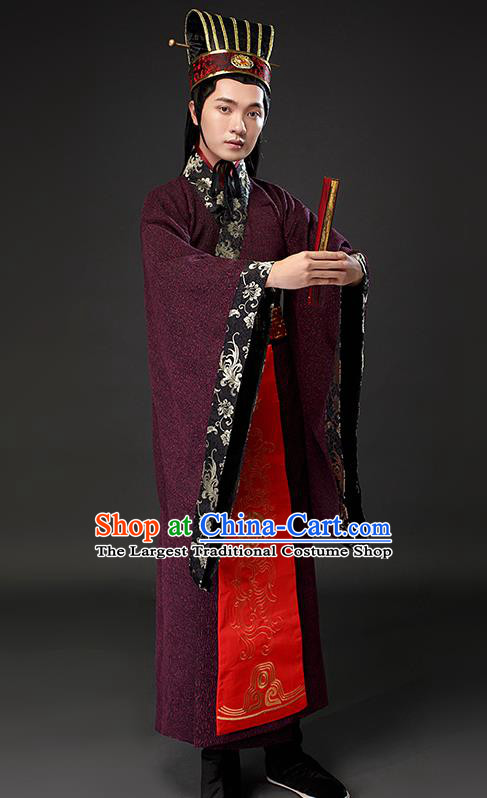Chinese Ancient Scholar Clothing Traditional Han Dynasty Nobility Costumes for Men