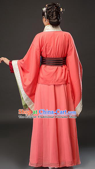 Chinese Traditional Spring and Autumn Period Imperial Concubine Xi Shi Pink Dress Ancient Patrician Lady Costumes for Women