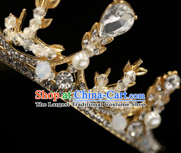 Handmade Wedding Crystal Royal Crown Princess Bride Hair Accessories for Women