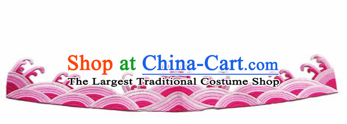 Chinese Traditional Embroidery Waves Pink Applique Embroidered Patches Embroidering Cloth Accessories