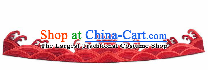 Chinese Traditional Embroidery Waves Red Applique Embroidered Patches Embroidering Cloth Accessories