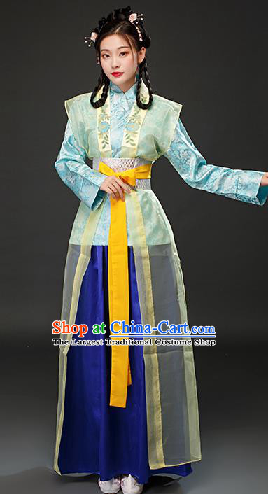 Traditional Chinese Ming Dynasty Servant Girl Dress Ancient Drama Female Civilian Maidservant Costumes for Women