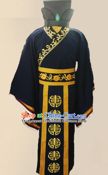 Chinese Ancient Song Dynasty Landlord Clothing Traditional Ancient Ministry Councillor Costumes and Hat for Men