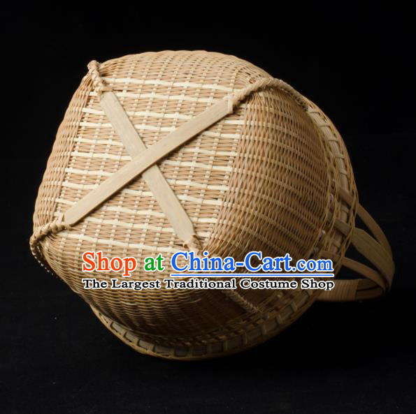 Chinese Handmade Bamboo Weaving Basket Traditional Food Cabas