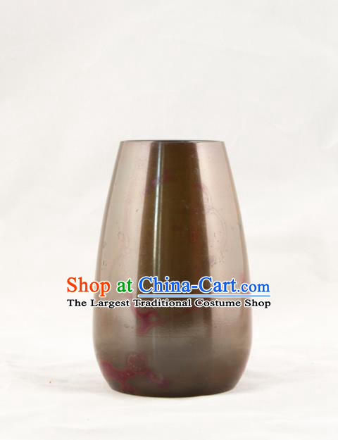 Chinese Handmade Bronze Vase Traditional Red Copper Craft Decoration