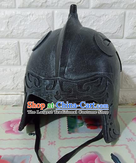 Chinese Handmade Traditional Han Dynasty Helmet Ancient General Hat for Men