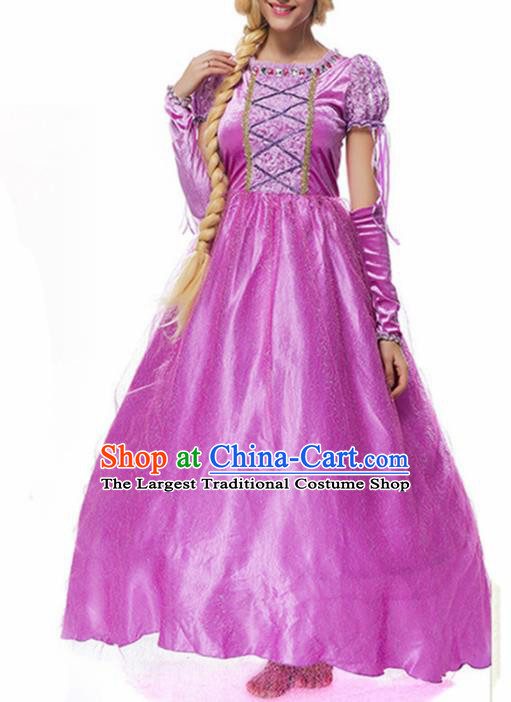 Traditional Europe Middle Ages Princess Rosy Dress Halloween Cosplay Stage Performance Costume for Women