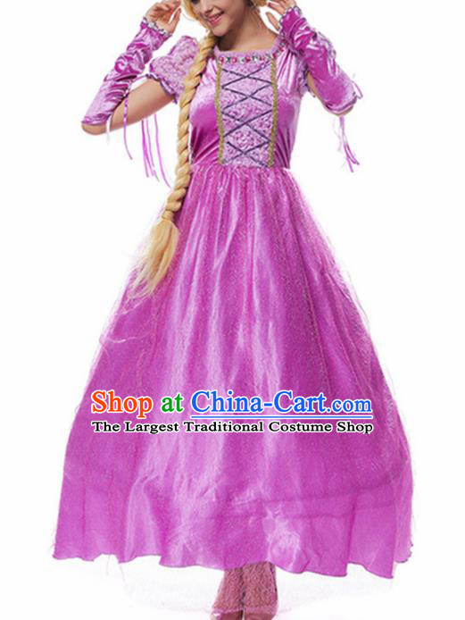 Traditional Europe Middle Ages Princess Rosy Dress Halloween Cosplay Stage Performance Costume for Women