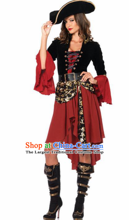 Traditional Europe Middle Ages Pirates Dress Halloween Cosplay Stage Performance Costume for Women