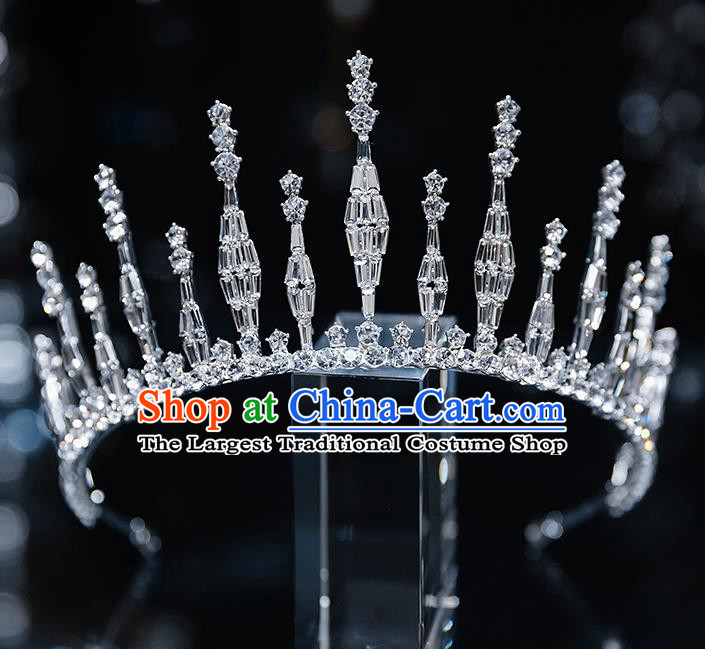 Top Grade Bride Zircon Royal Crown Wedding Hair Accessories for Women