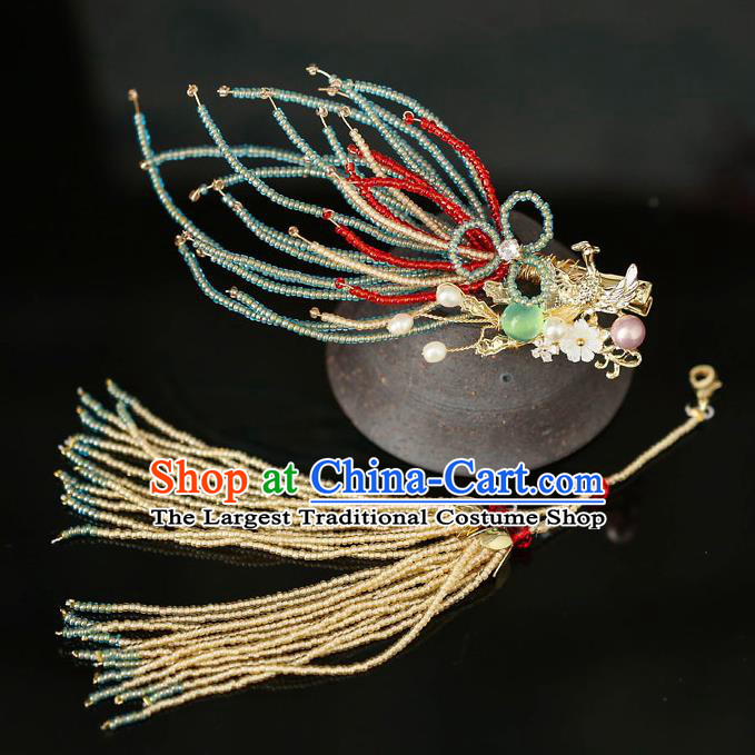 Chinese Traditional Tassel Hair Claw Bride Handmade Hairpins Wedding Hair Accessories for Women