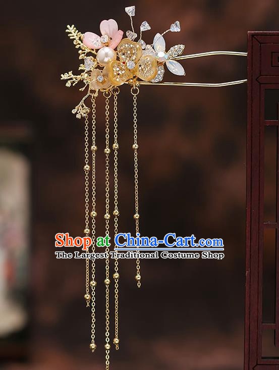 Chinese Traditional Opal Hair Comb Bride Handmade Tassel Hairpins Wedding Hair Accessories Complete Set for Women