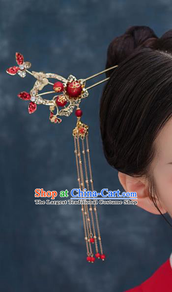 Chinese Traditional Bride Handmade Crystal Butterfly Hairpins Wedding Hair Accessories for Women