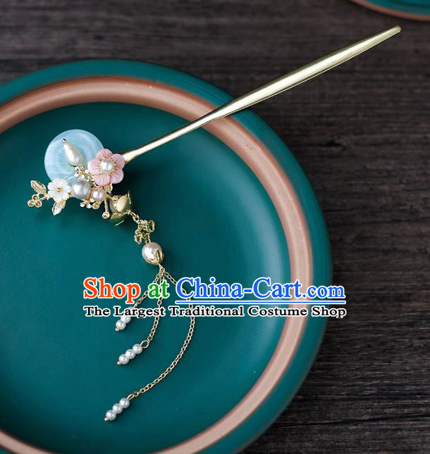 Top Chinese Traditional Pearls Tassel Hair Clip Handmade Hanfu Hairpins Hair Accessories for Women