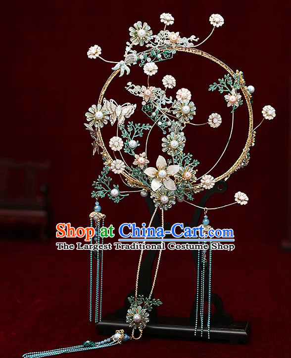 Chinese Traditional Wedding Prop Palace Fans Ancient Bride Round Fan for Men