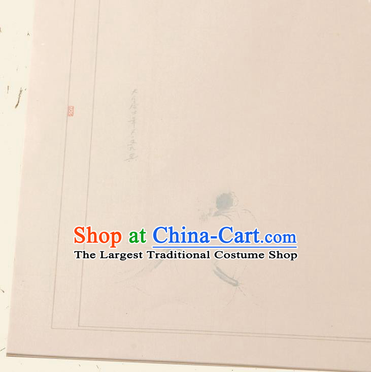 Traditional Chinese Classical Plum Blossom Pattern Light Brown Paper Handmade Calligraphy Xuan Paper Craft