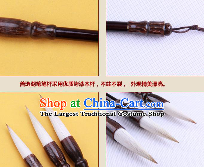 The Four Treasures of Study Bamboo Writing Brushes Chinese Calligraphy Sheep Hair Brush Pen