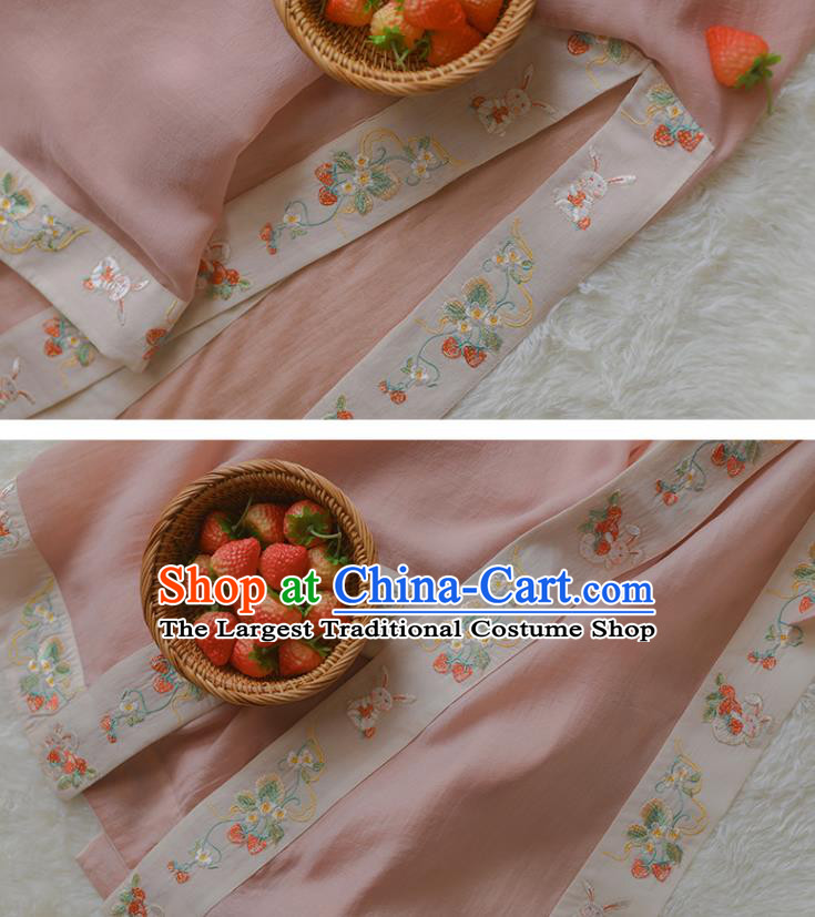 Chinese Ancient Village Girl Garment Song Dynasty Young Lady Dress Traditional BeiZi Top and Skirt Hanfu Costumes Complete Set