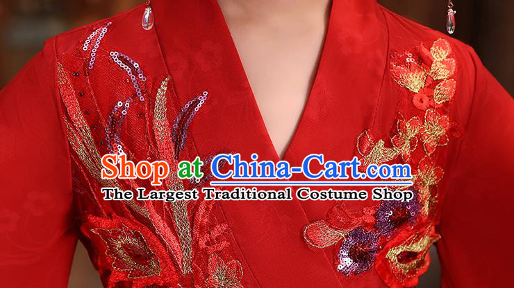 Chinese Traditional Royal Princess Hanfu Red Blouse and Skirt Ancient Han Dynasty Girl Costumes Apparels for Kids