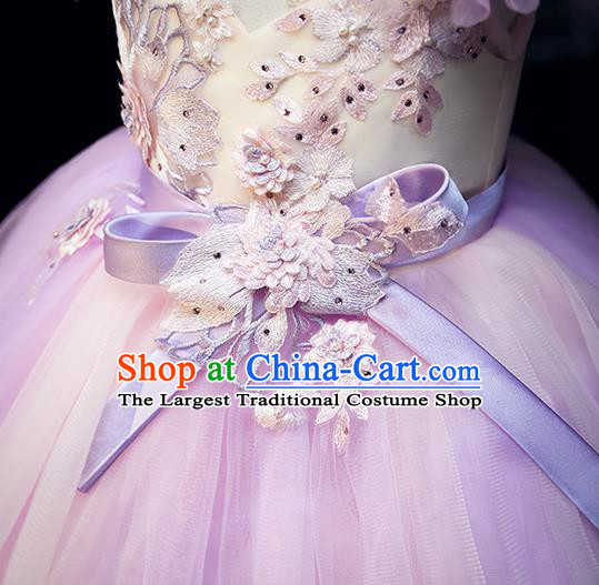 Professional Stage Show Girls Catwalks Rainbow Dress Children Birthday Costume Top Grade Compere Short Bubble Full Dress