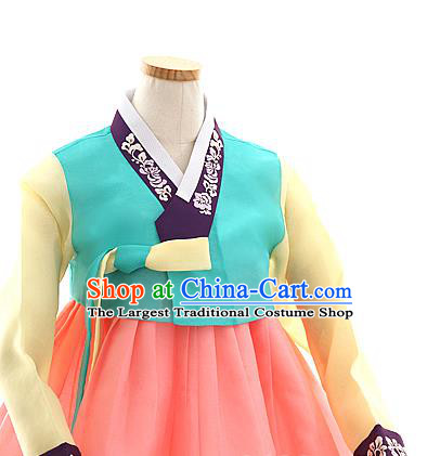 Korean Bride Green Blouse and Pink Dress Korea Fashion Costumes Traditional Wedding Hanbok Festival Apparels for Women