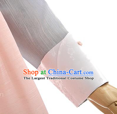 Korean Bride Mother Blue Blouse and Pink Dress Korea Fashion Costumes Traditional Hanbok Festival Apparels for Women