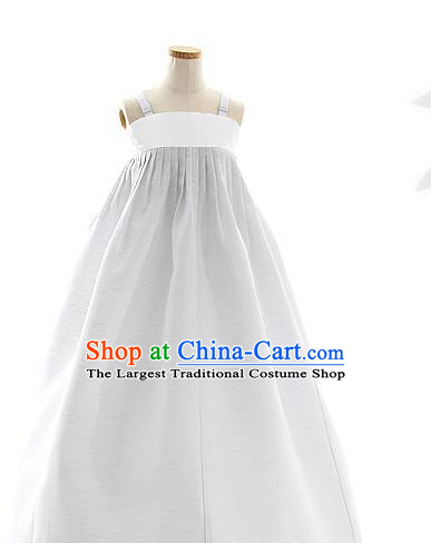 Korean Bride Mother Beige Blouse and Grey Dress Korea Fashion Costumes Traditional Hanbok Festival Apparels for Women