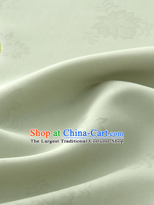 Asian Korea Classical Campsis Grandiflora Pattern Light Green Silk Fabric Korean Fashion Drapery Traditional Hanbok Material