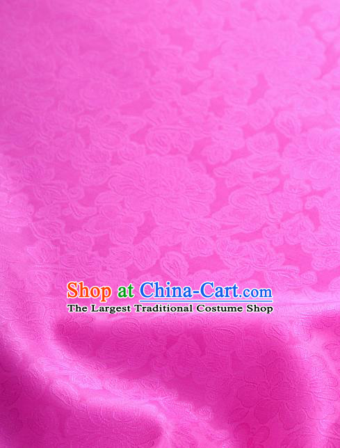 Traditional Korean Fashion Rosy Gauze Drapery Hanbok Material Asian Korea Classical Flowers Pattern Silk Fabric