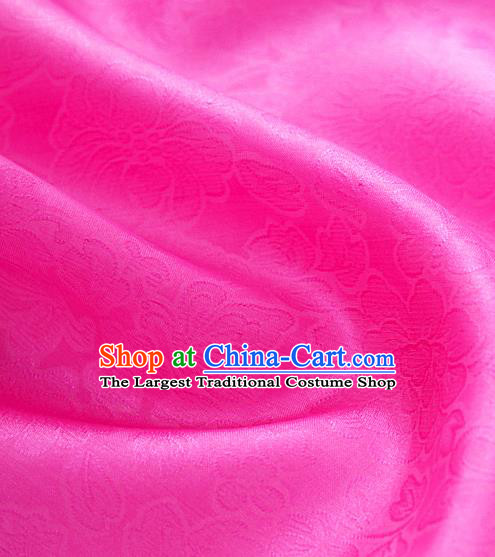 Traditional Korean Fashion Rosy Gauze Drapery Hanbok Material Asian Korea Classical Flowers Pattern Silk Fabric