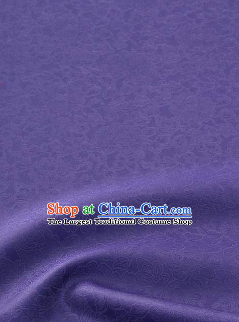Traditional Korean Fashion Deep Purple Gauze Drapery Hanbok Material Asian Korea Classical Flowers Pattern Silk Fabric
