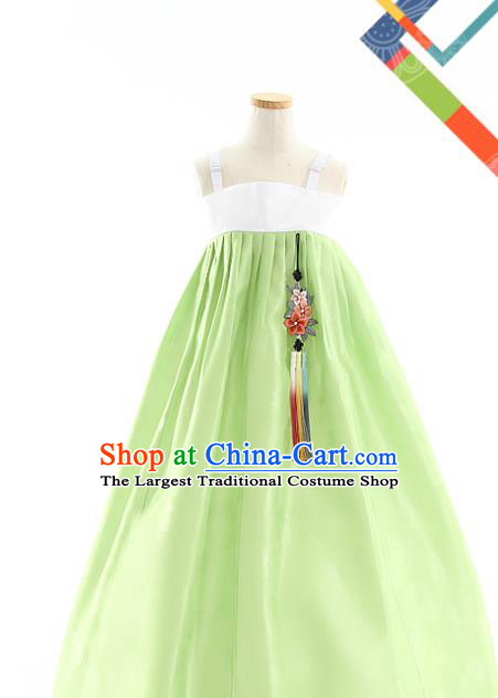 Korean Bride Mother Hanbok Red Blouse and Green Dress Korea Fashion Costumes Traditional Festival Apparels for Women