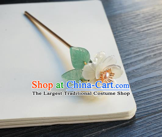 Chinese Classical Pearl Hair Clip Hair Accessories Handmade Ancient Hanfu Camellia Hairpin for Women