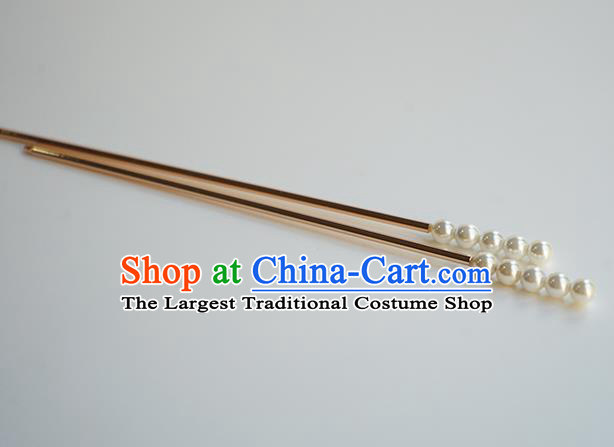 Chinese Hanfu Classical Hair Accessories Handmade Ancient Princess Pearls Hairpins for Women