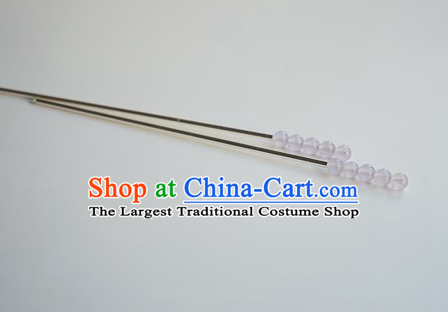 Chinese Hanfu Classical Hair Accessories Handmade Ancient Princess Lilac Beads Hairpins for Women