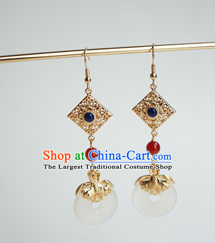Handmade Chinese Classical Ring Ear Accessories Ancient Women Hanfu Court Earrings